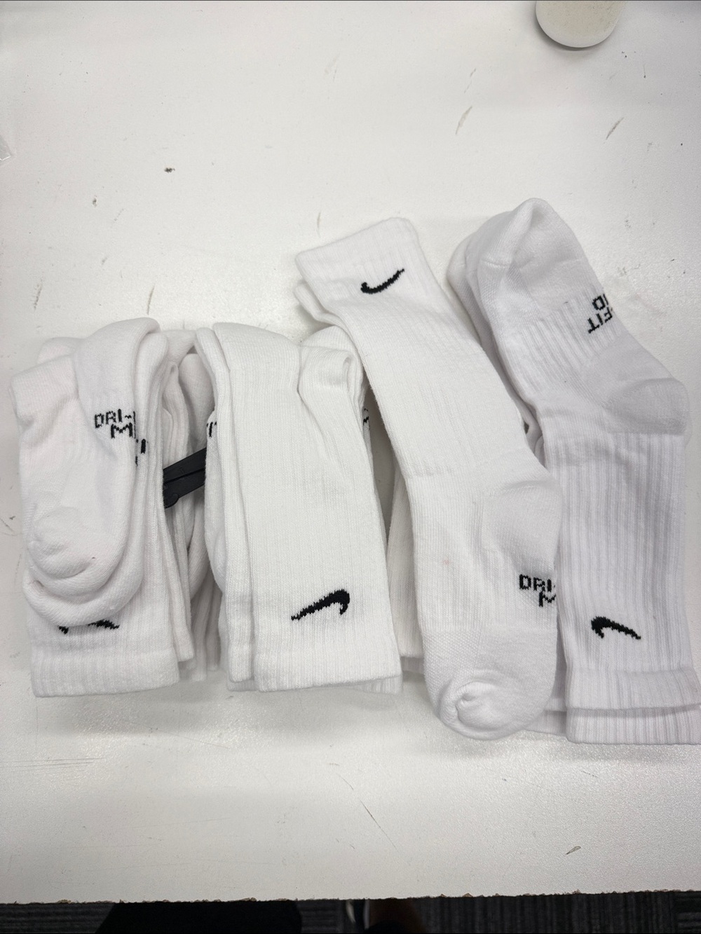 New with damaged packing Nike White Dri Fit Crew Socks - 10 Pack